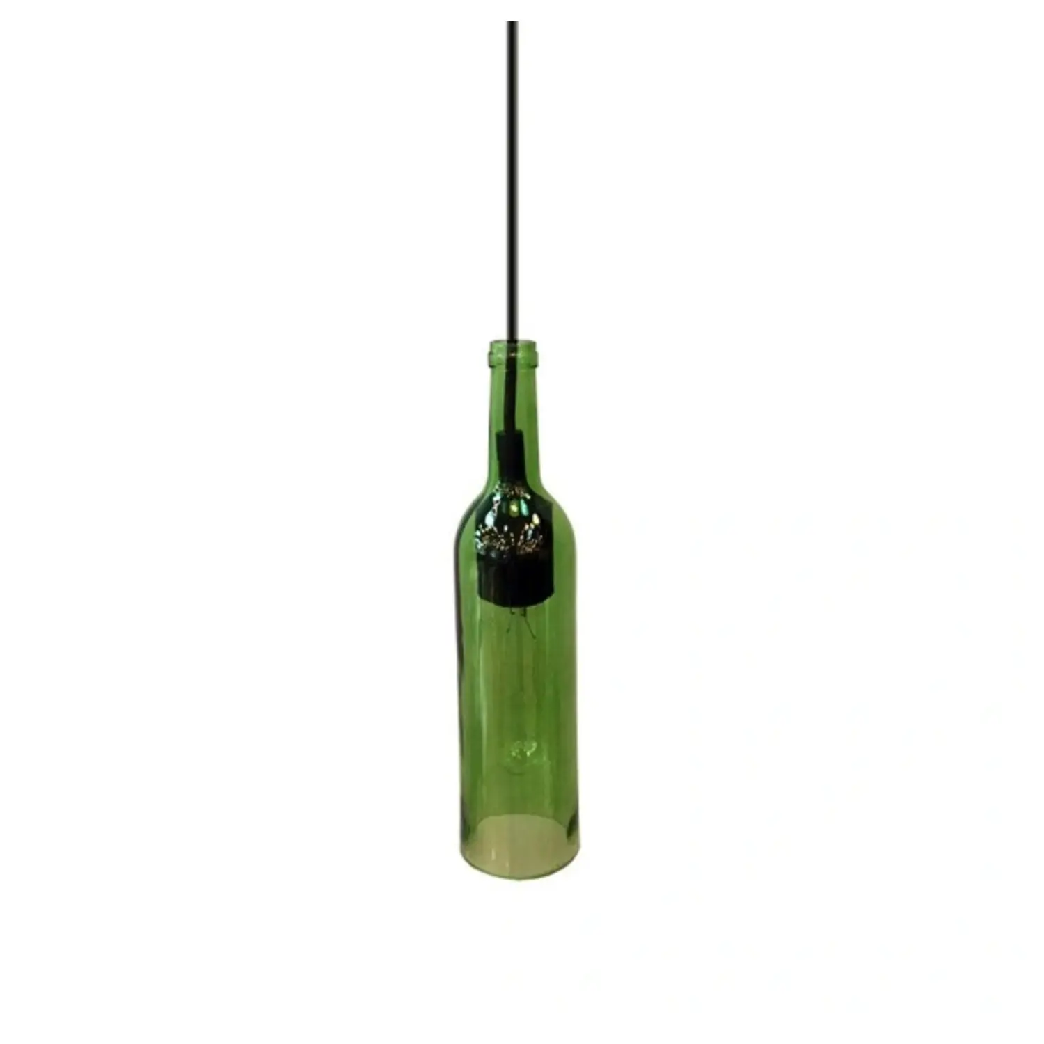 immagine lampada pendente bottiglia lampadario soffitto vetro e14 verde