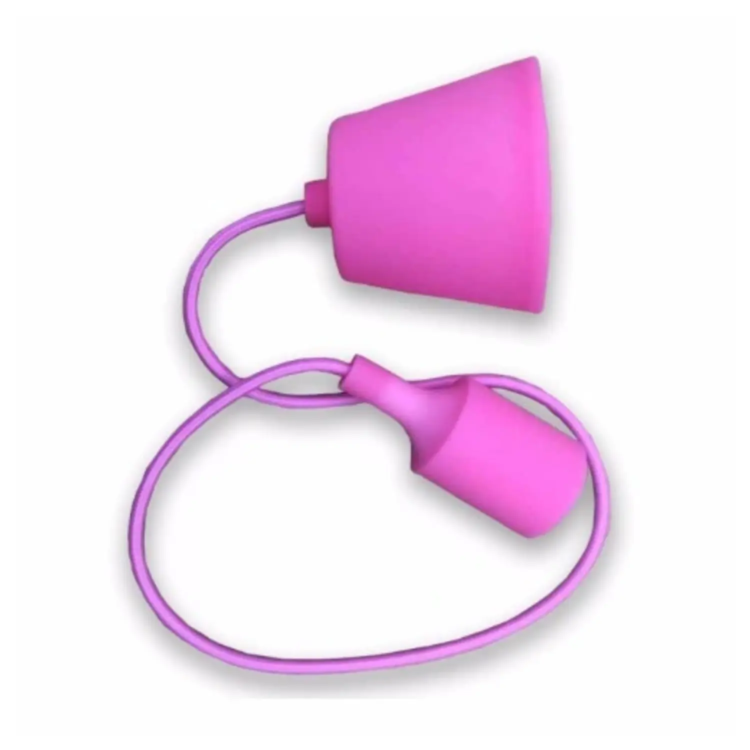 immagine del prodotto portalampada pendente pendel stoffa e silicone rosa E27 CE 1 pezzo 1 mt tec 607957