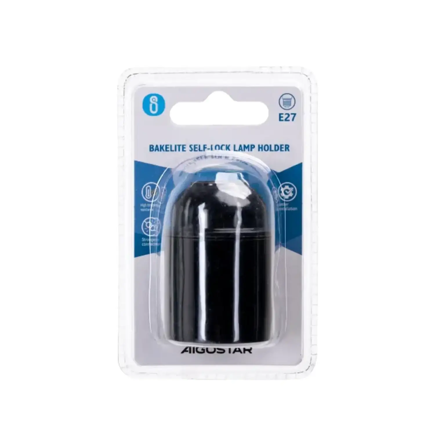 immagine Portalampada E27 Nero Bachelite con Attacco M10 Φ39x53mm 4A 250V