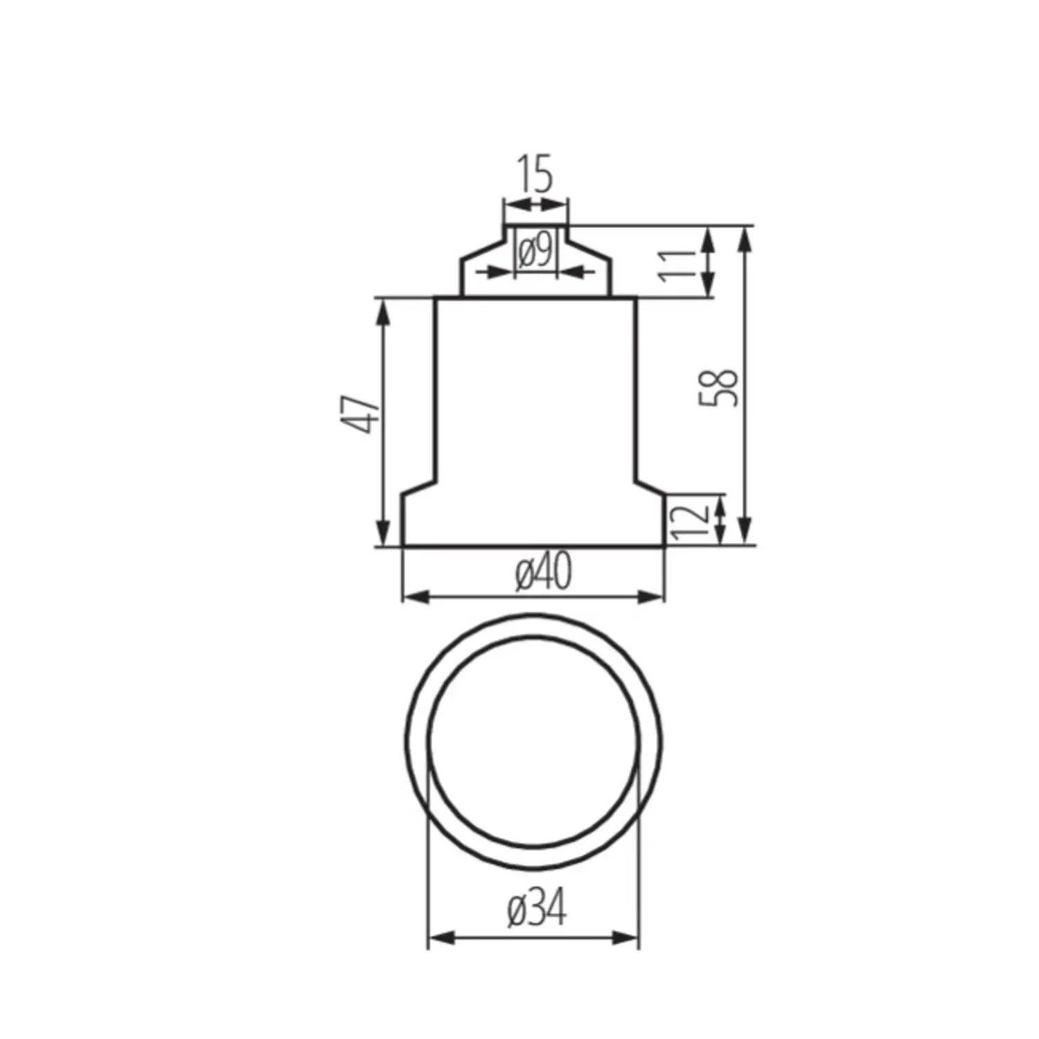 immagine Portalampada E27 Ceramica con Staffa Filettata M10 Bianco Grigio 47mm 250V 4A