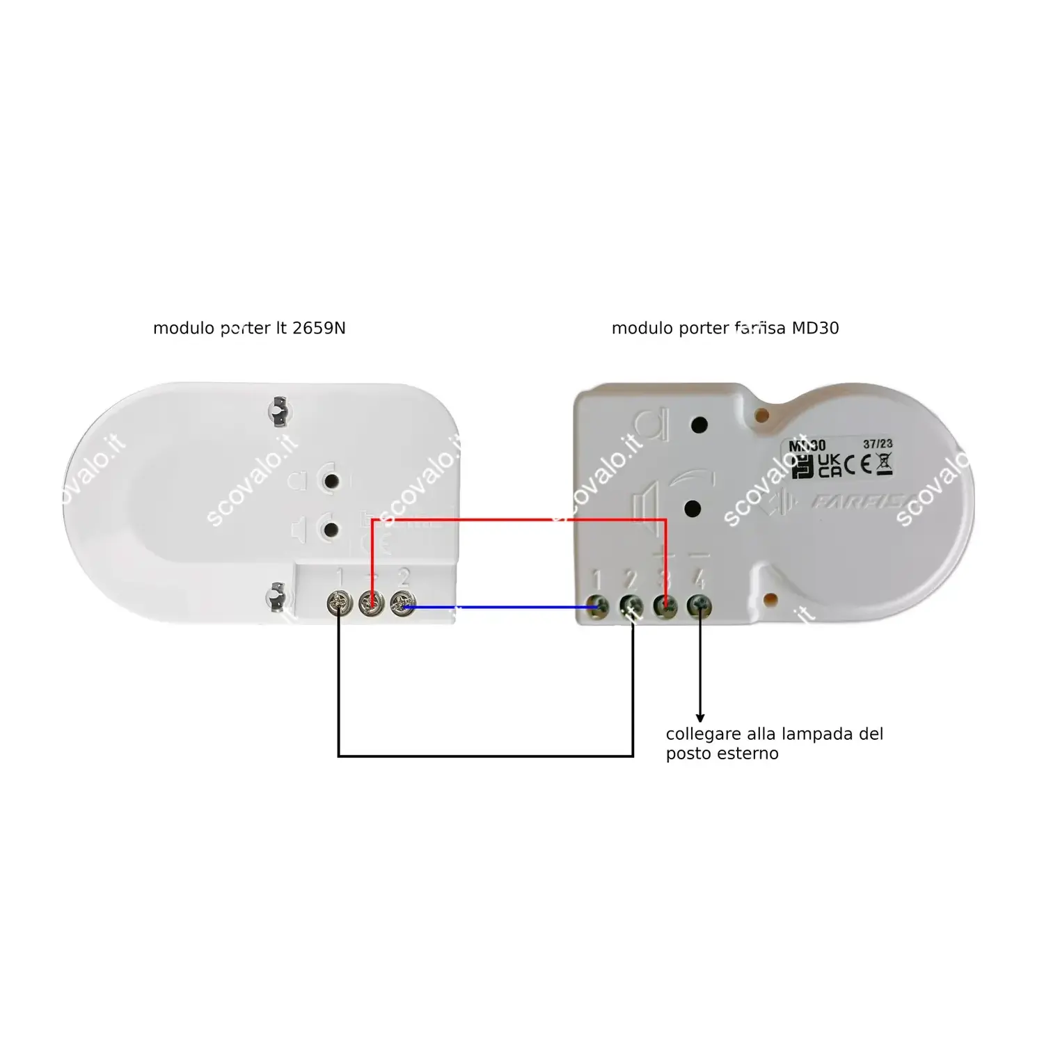 schema collegamento porter farfisa con lt 2659n