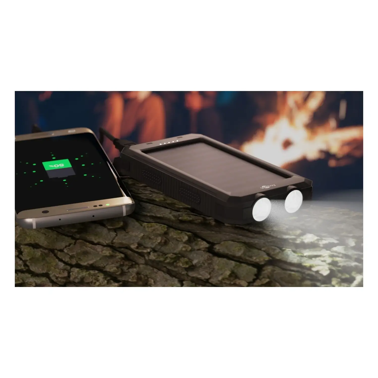 immagine Power Bank Solare 8000 mAh 10W Robusto con Bussola e Torcia SOS IP44