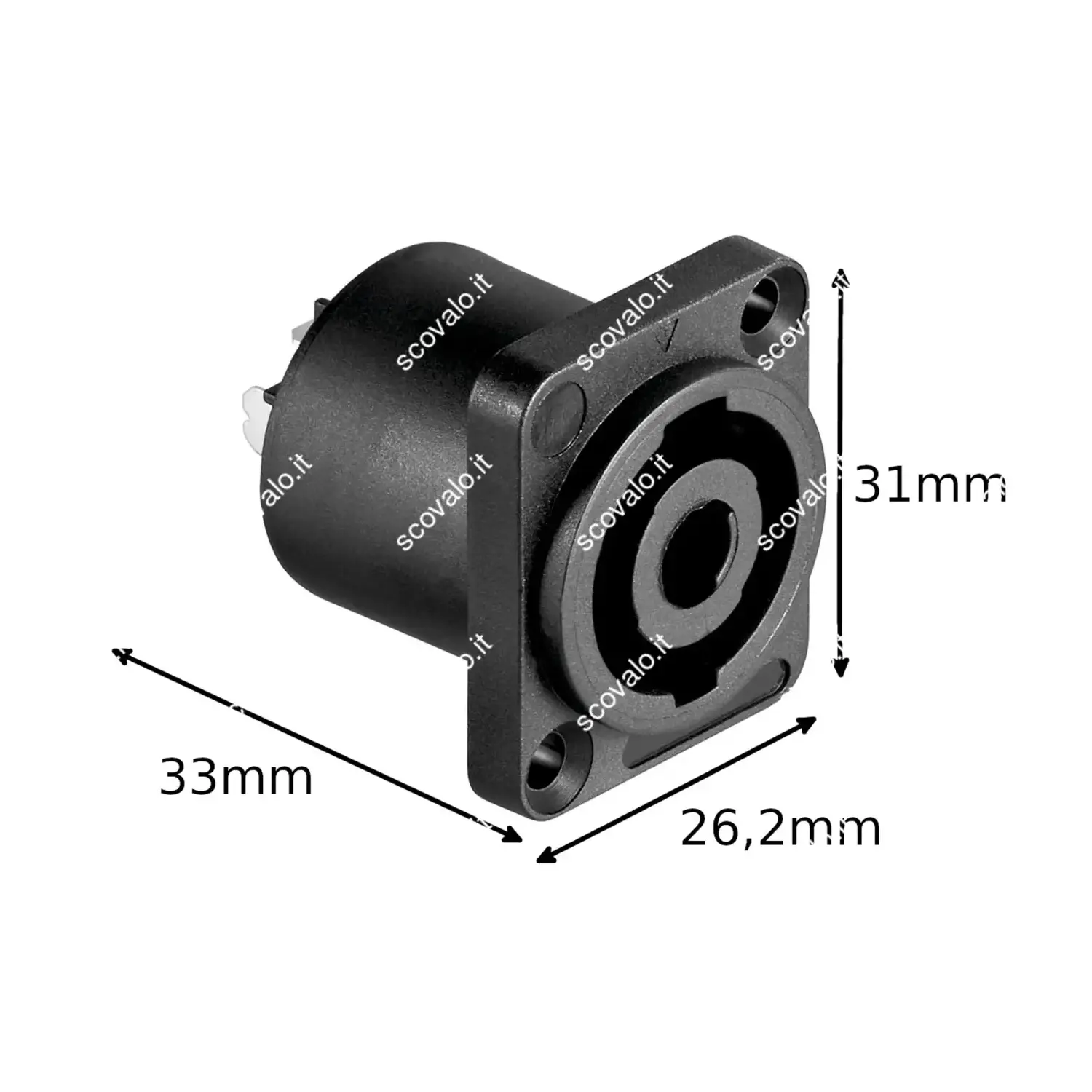 immagine presa audio speak on altoparlanti 4 poli da incasso pannello speakon