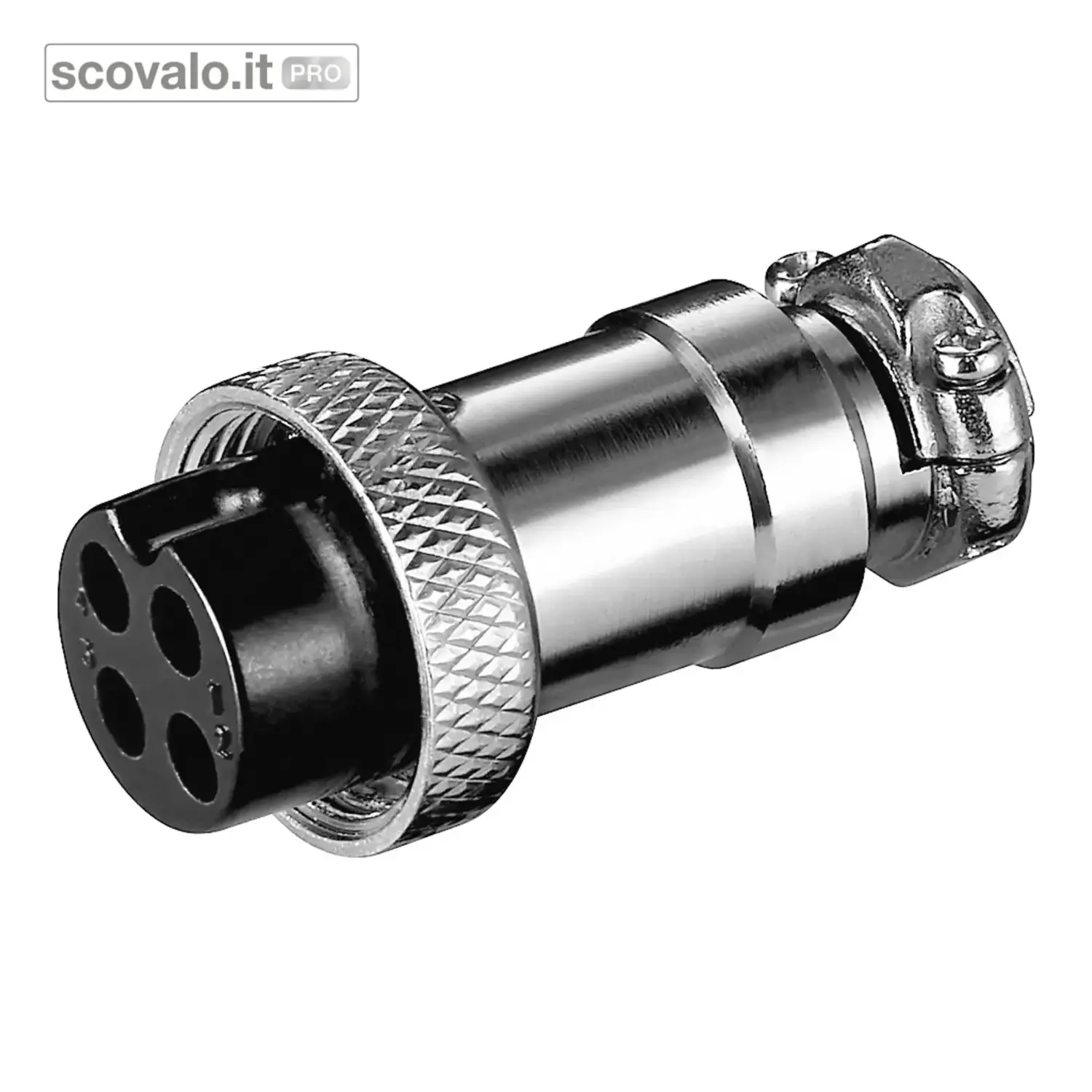 immagine del prodotto Presa Canon 4 Poli XLR per Microfono Avvitabile con Pressacavo Metallo