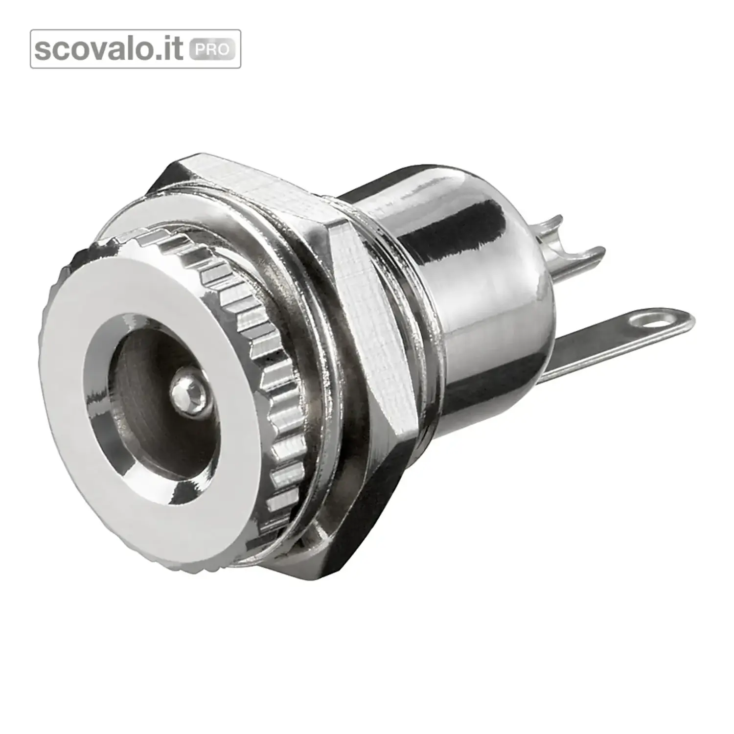 immagine del prodotto Presa DC Pannello 2.1mm Metallo 5A 30VDC Terminale a Saldare 10.8mm