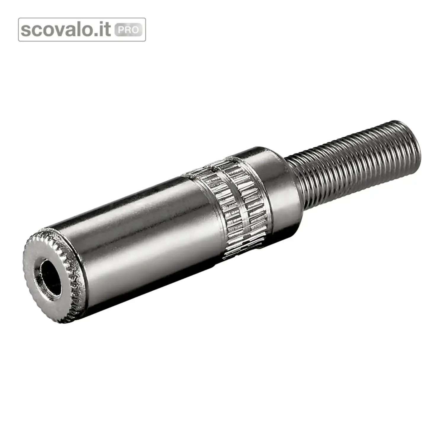 immagine del prodotto Presa Jack 3.5mm Stereo Volante Metallo con Protezione Antipiega AUX