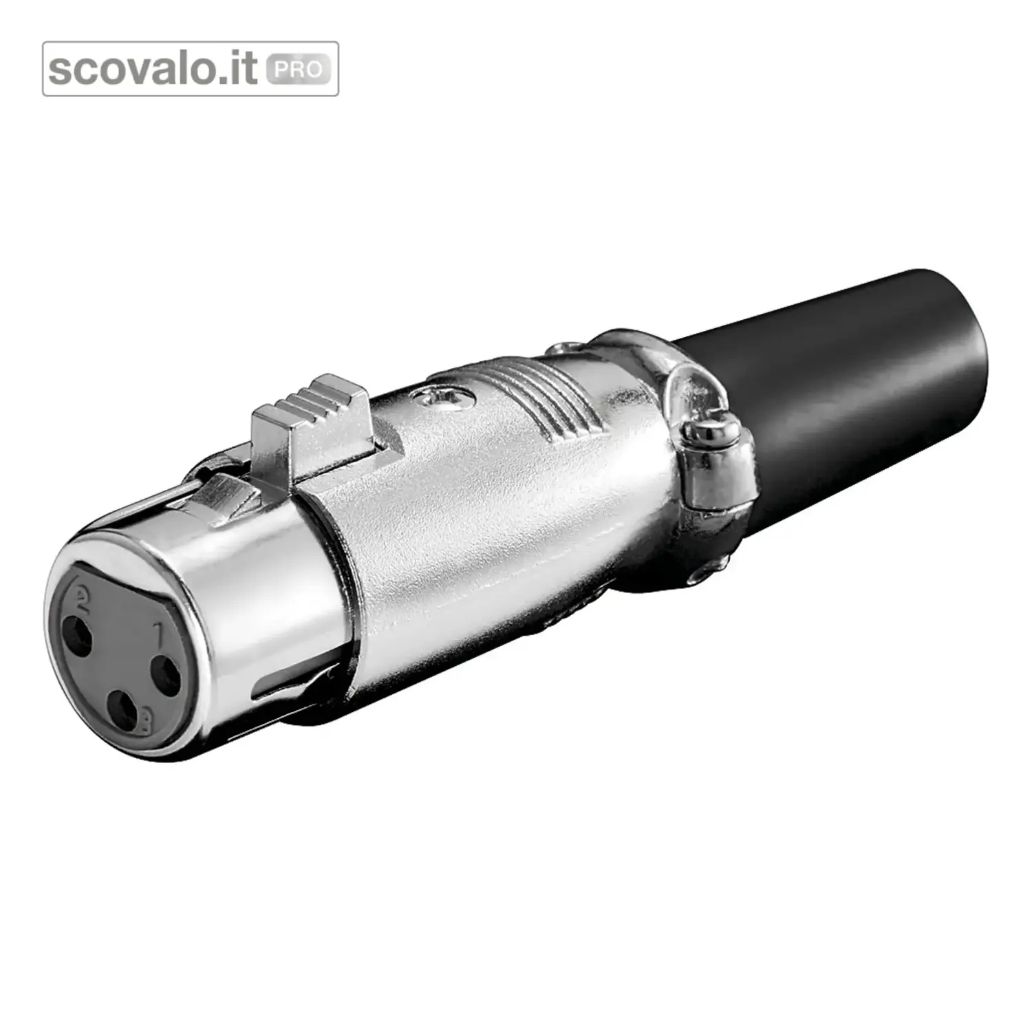 immagine del prodotto Connettore XLR Femmina 3 Poli Metallo con Blocco Cavo per Microfono