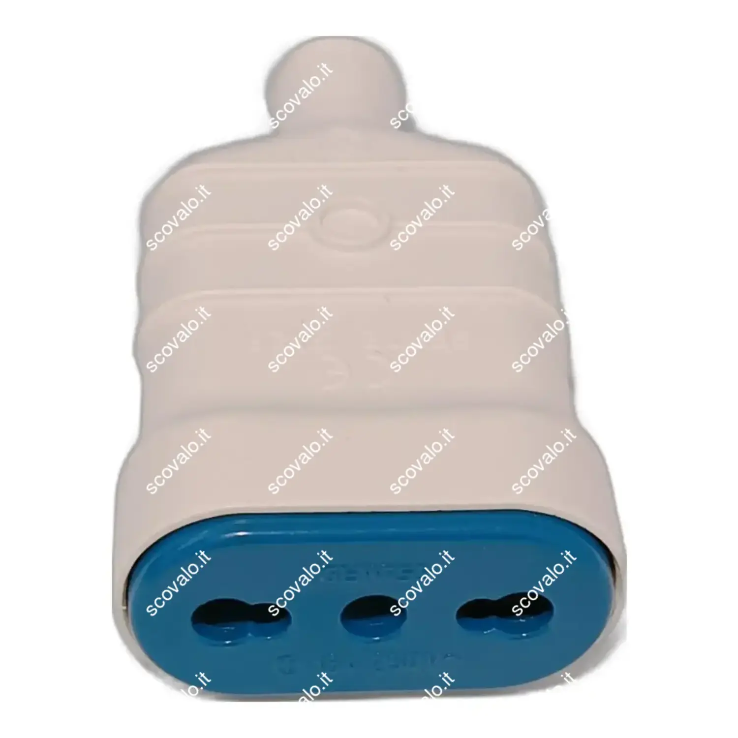 immagine presa volante bipasso 2p+t bivalente 10-16A prolunga elettrica  16a bianco femmina