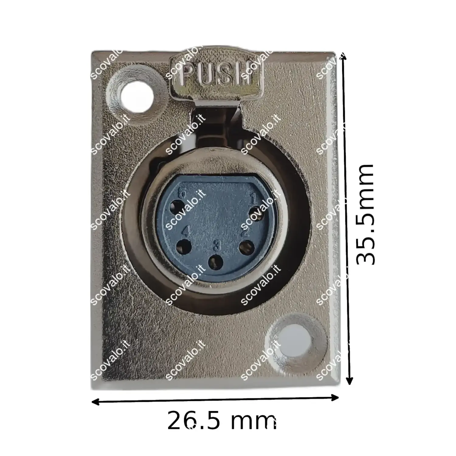 immagine presa xlr microfono canon da pannello 5 poli placcata oro