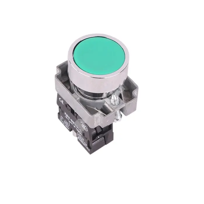 immagine del prodotto pulsante da pannello 10A 600V industriale con ghiera verde 1 na