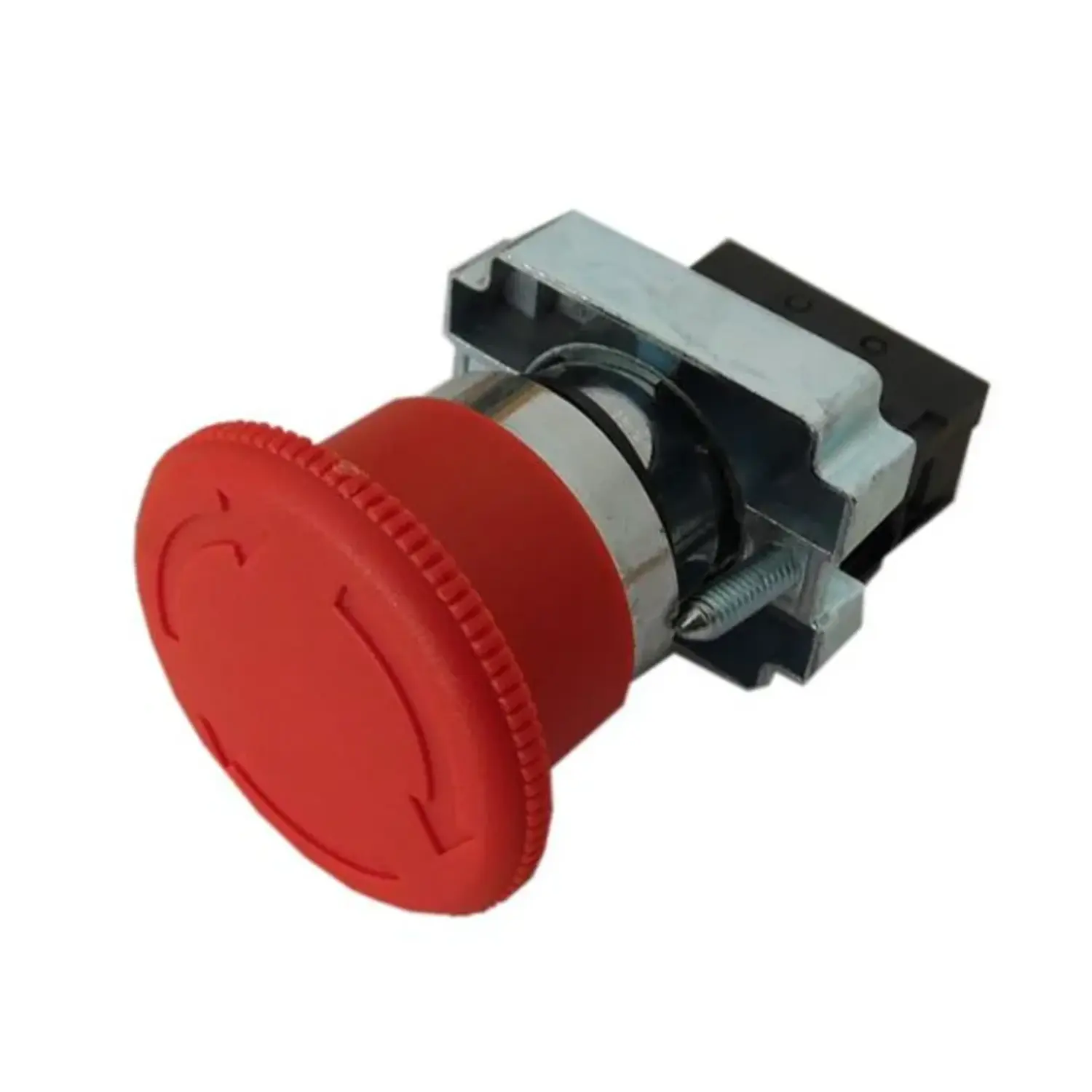 immagine del prodotto pulsante a fungo rosso emergenza 10A 600V  industriale con ghiera rosso 1 nc