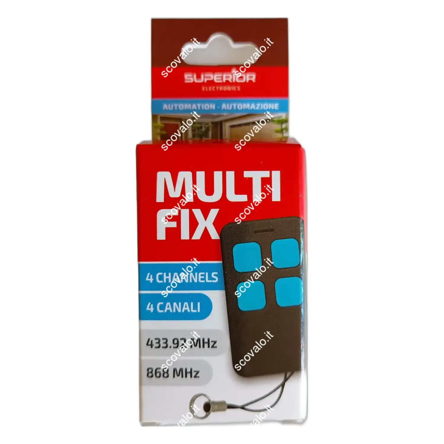 immagine radiocomando universale 433-868 mhz multi fix 4 canali apricancello serranda
