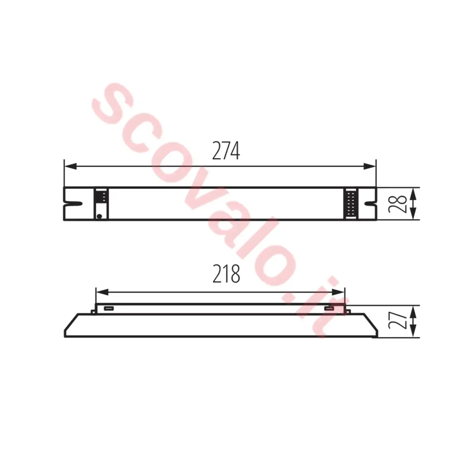 immagine reattore elettronico per lampade al neon ballast 2x18 watt