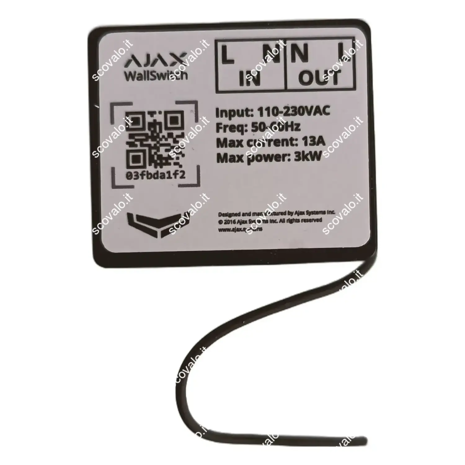 immagine relè di potenza antifurto ajax interruttore con calcolo consumo elettrico