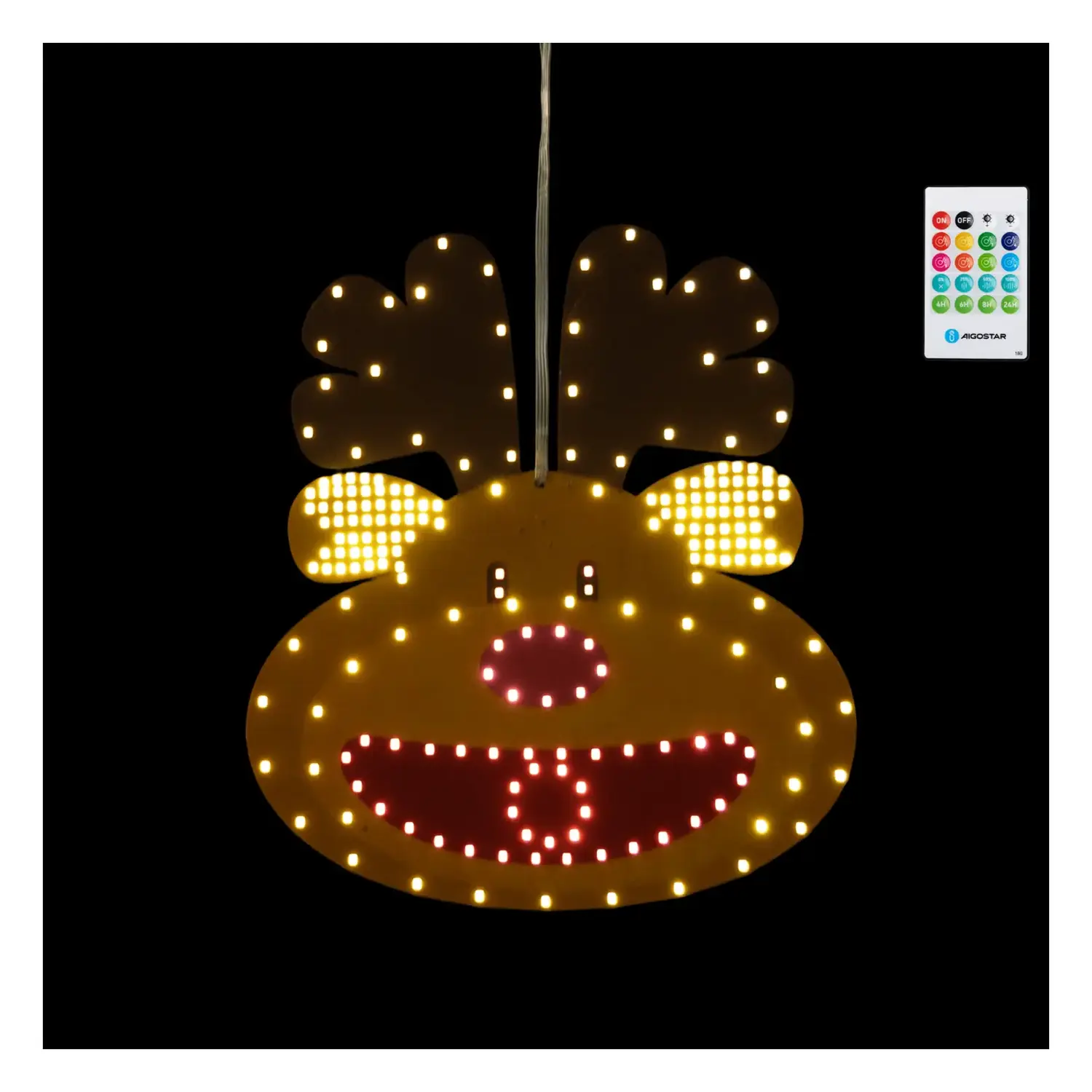 immagine Renna luminosa a batteria 3AA con sensore musicale da finestra IP44, Interno&Esterno