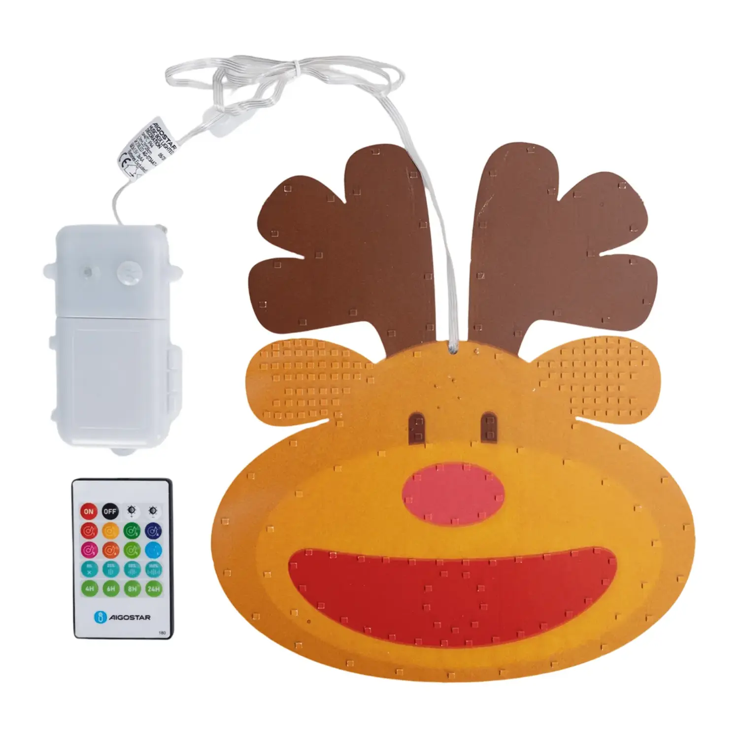 immagine Renna luminosa a batteria 3AA con sensore musicale da finestra IP44, Interno&Esterno