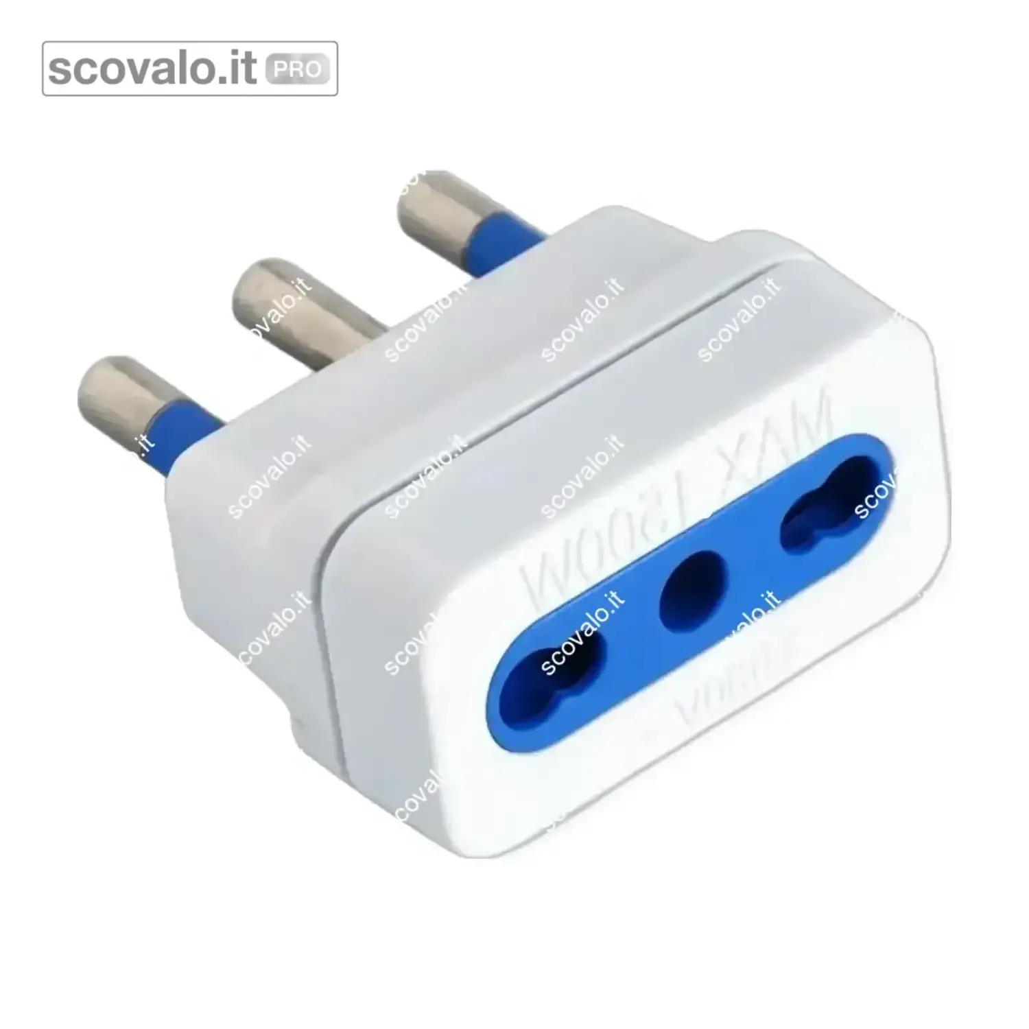 immagine del prodotto Adattatore Spina a Presa Bipasso 16A 250V 1500W Propart Bianco PC