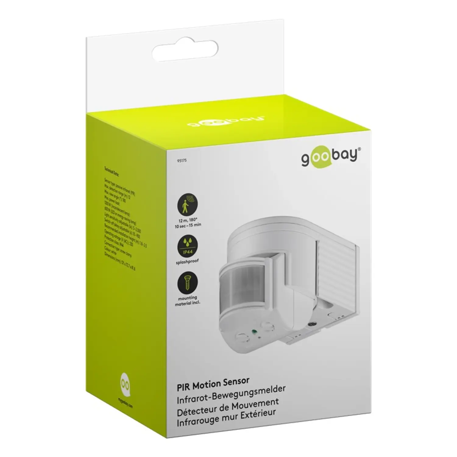 immagine Rilevatore Movimento Infrarossi Crepuscolare IP44 Bianco | 220-240V