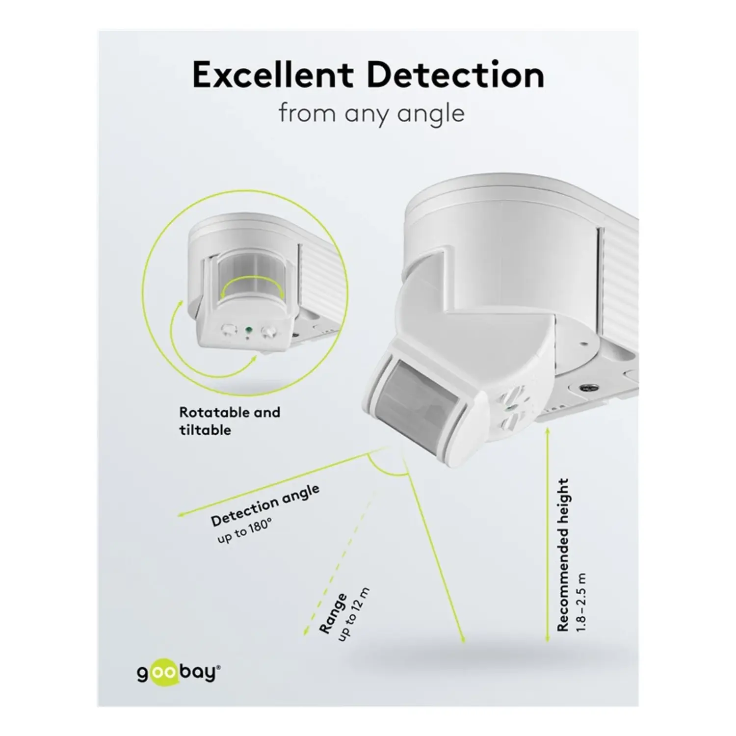 immagine Rilevatore Movimento Infrarossi Crepuscolare IP44 Bianco | 220-240V