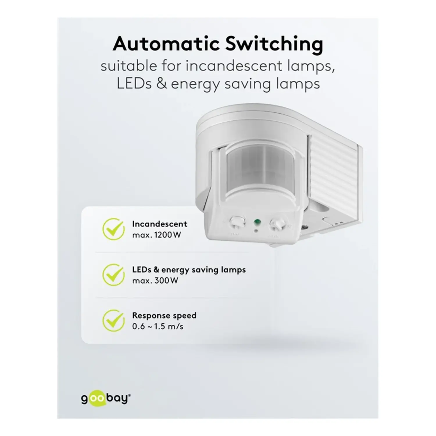 immagine Rilevatore Movimento Infrarossi Crepuscolare IP44 Bianco | 220-240V