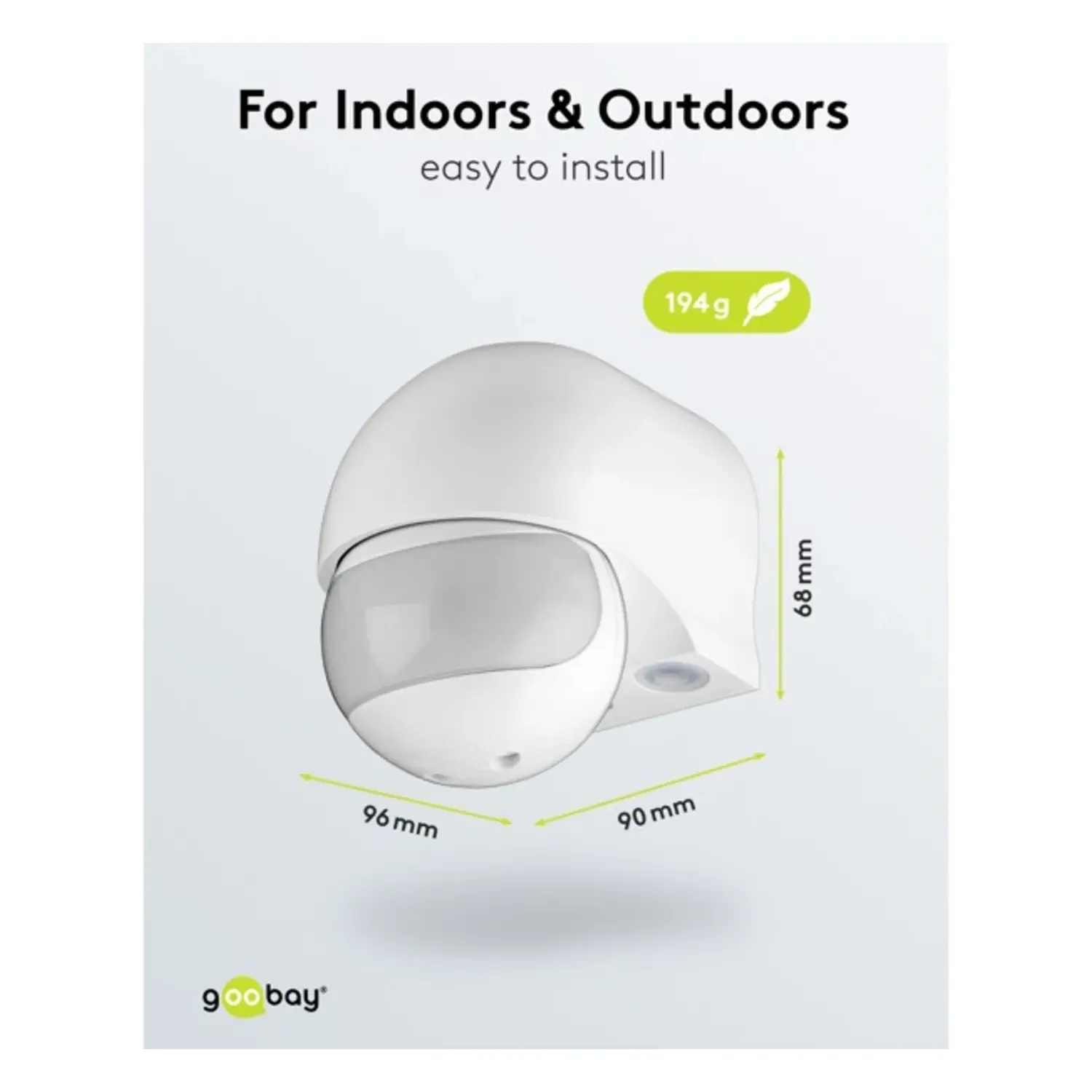 immagine Sensore Movimento PIR 180° Parete Bianco 12mt Portata IP44 1200W