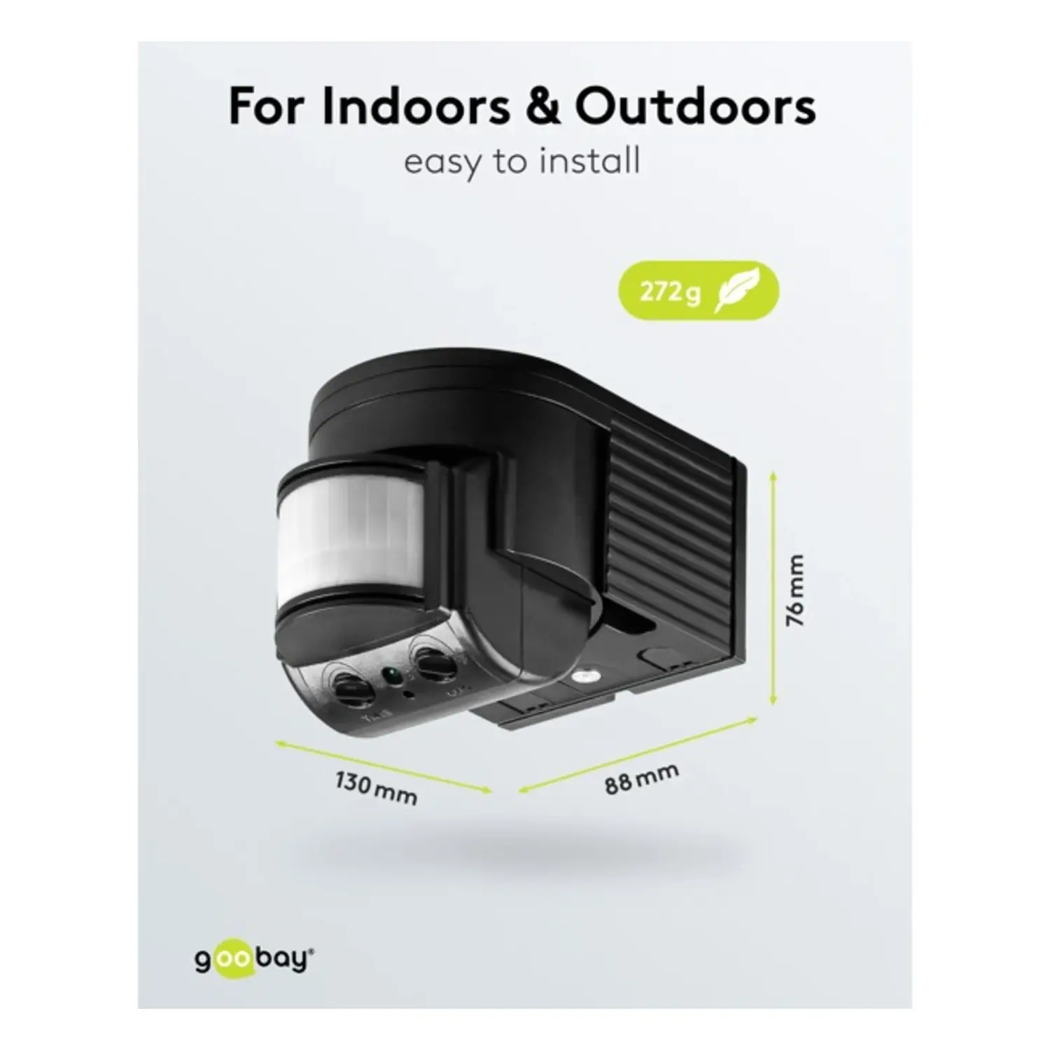 immagine Rilevatore Movimento PIR 180° Esterno IP44 Nero Sensore 12m 1200W