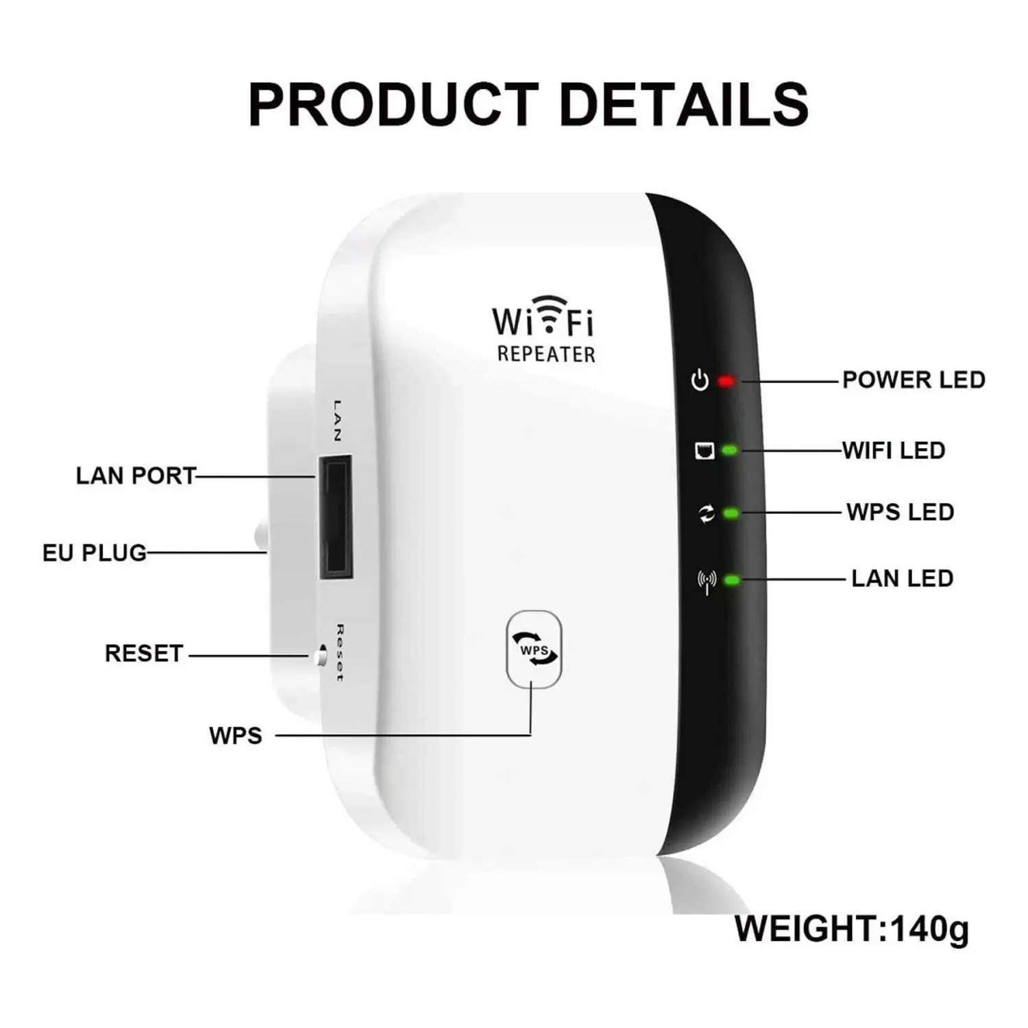 immagine ripetitore wifi wireless router modalità AP o ripetitore 300Mbps 2.4GHz