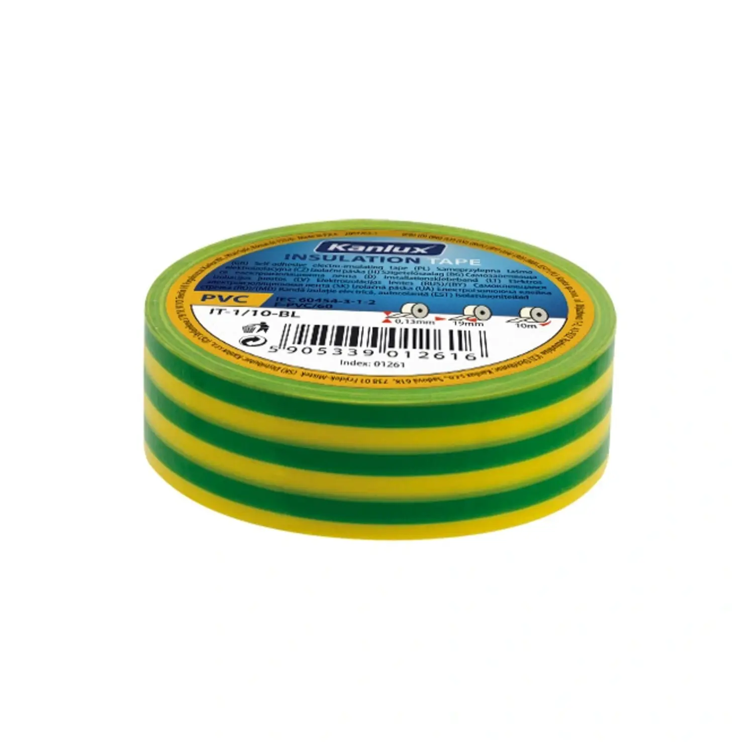 immagine nastro isolante adesivo elettricista isolante elettrico 19 mm giallo verde 20 mt