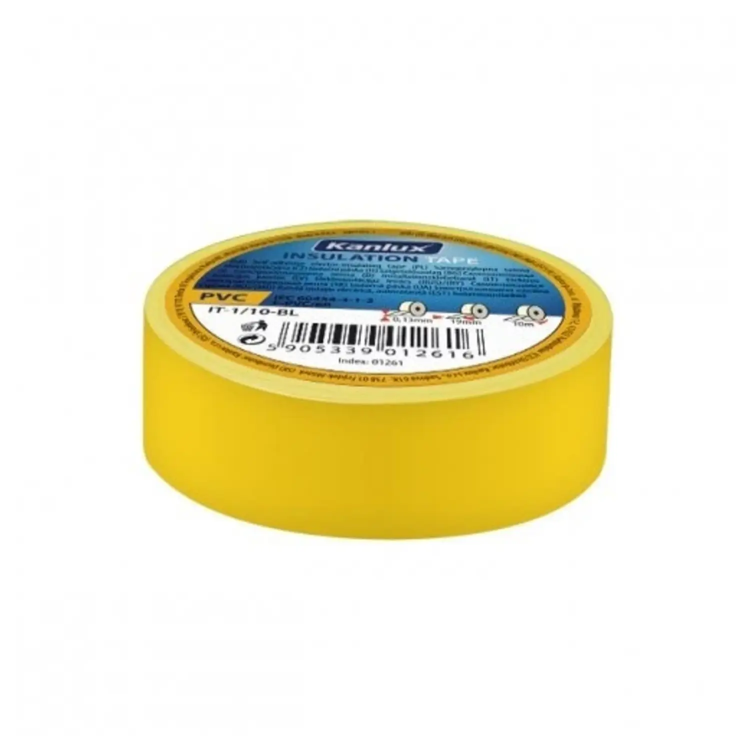 immagine rotolo nastro isolante per elettricista 19 mm giallo CE kan 01272