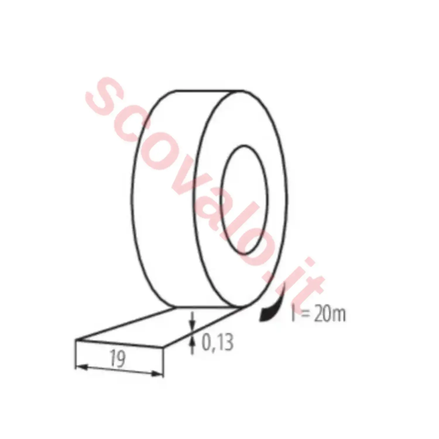 immagine nastro isolante adesivo elettricista isolante elettrico 19 mm bianco 20 mt