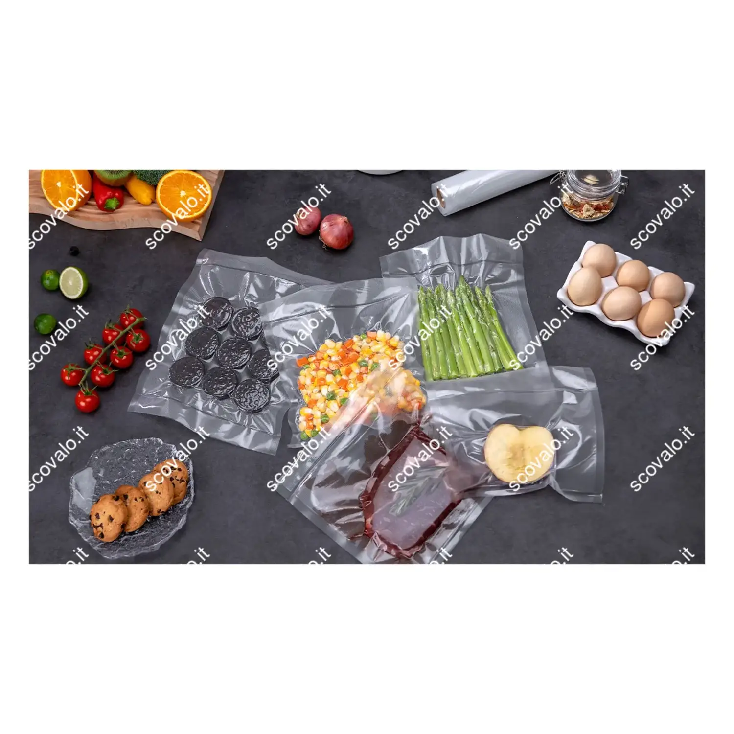immagine 2 rotoli sacchetti sottovuoto bpa free ritaglio libero