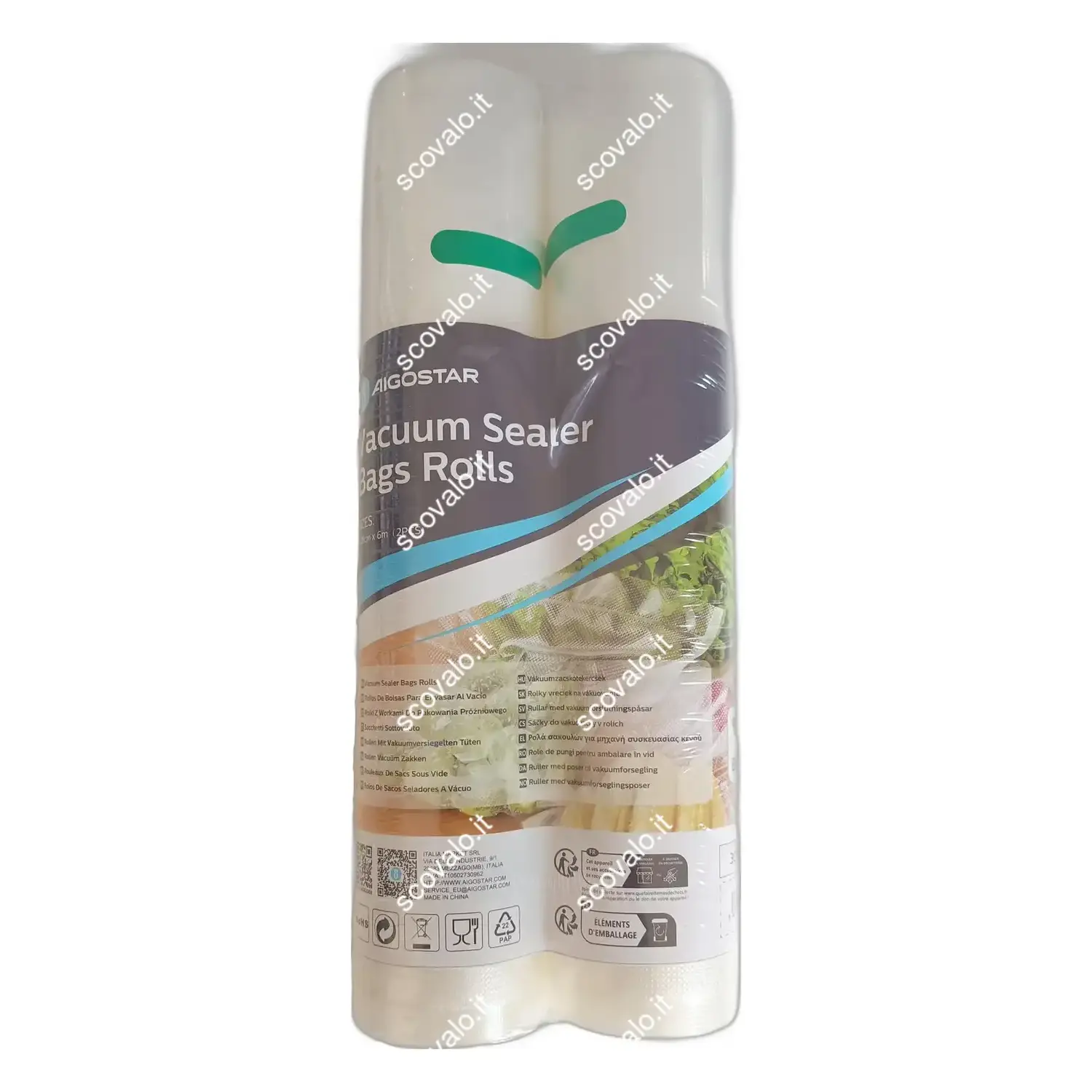 immagine 2 rotoli sacchetti sottovuoto bpa free ritaglio libero