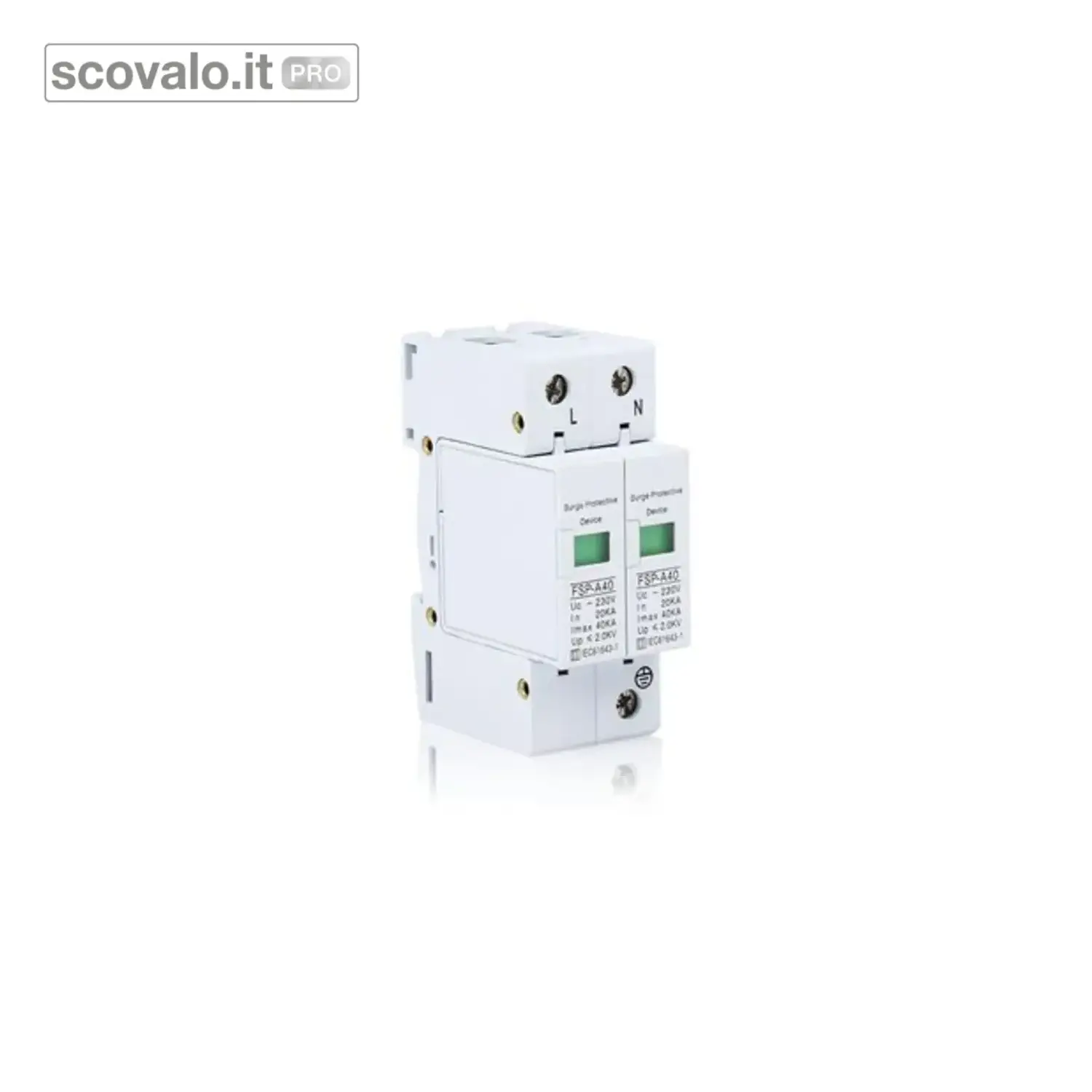 immagine del prodotto Scaricatore Sovratensione Monofase 2 Poli DIN 385V 10kA CET1-D10