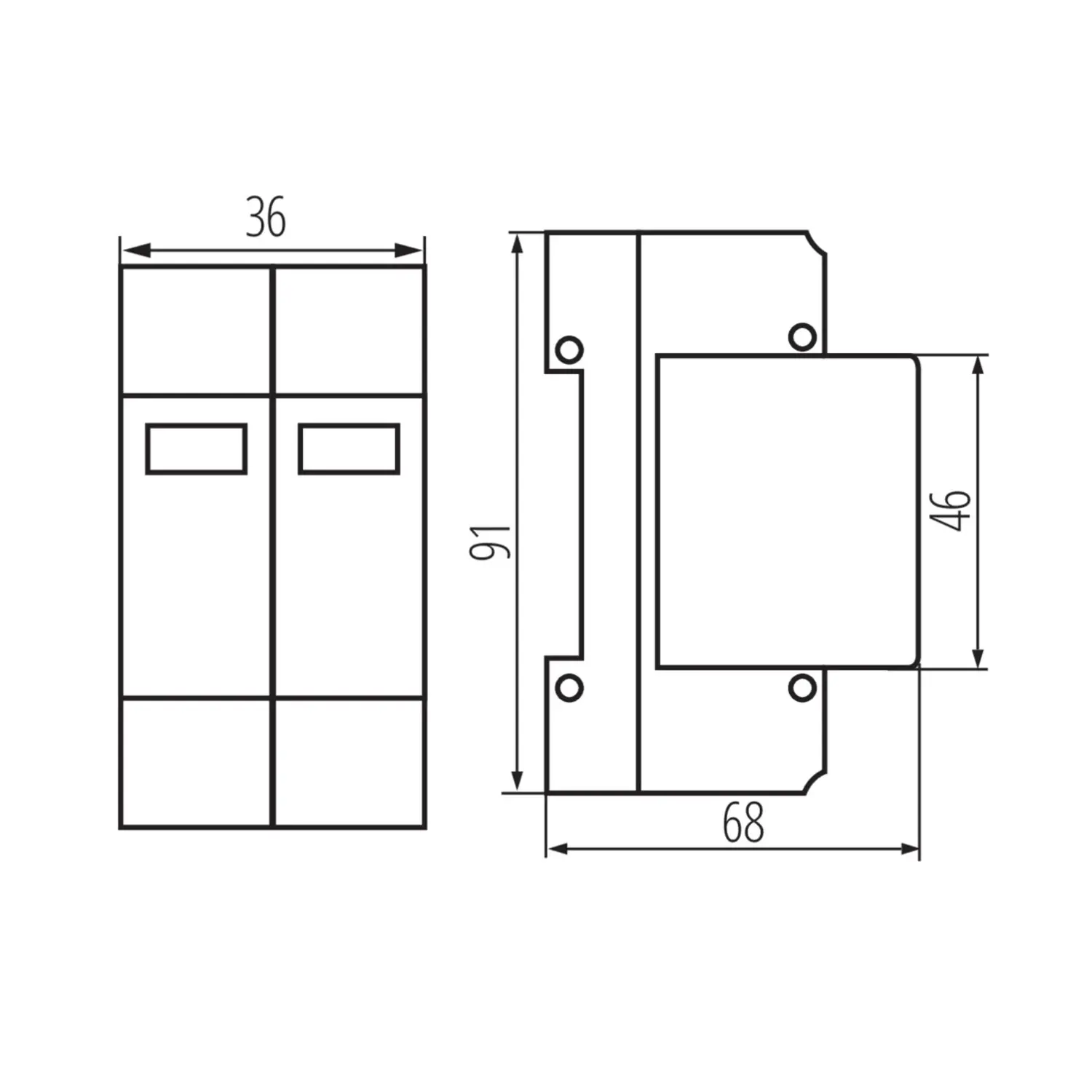 immagine scaricatore di sovratensione monofase 2 posti din T1+T2(B+C) 230 vac