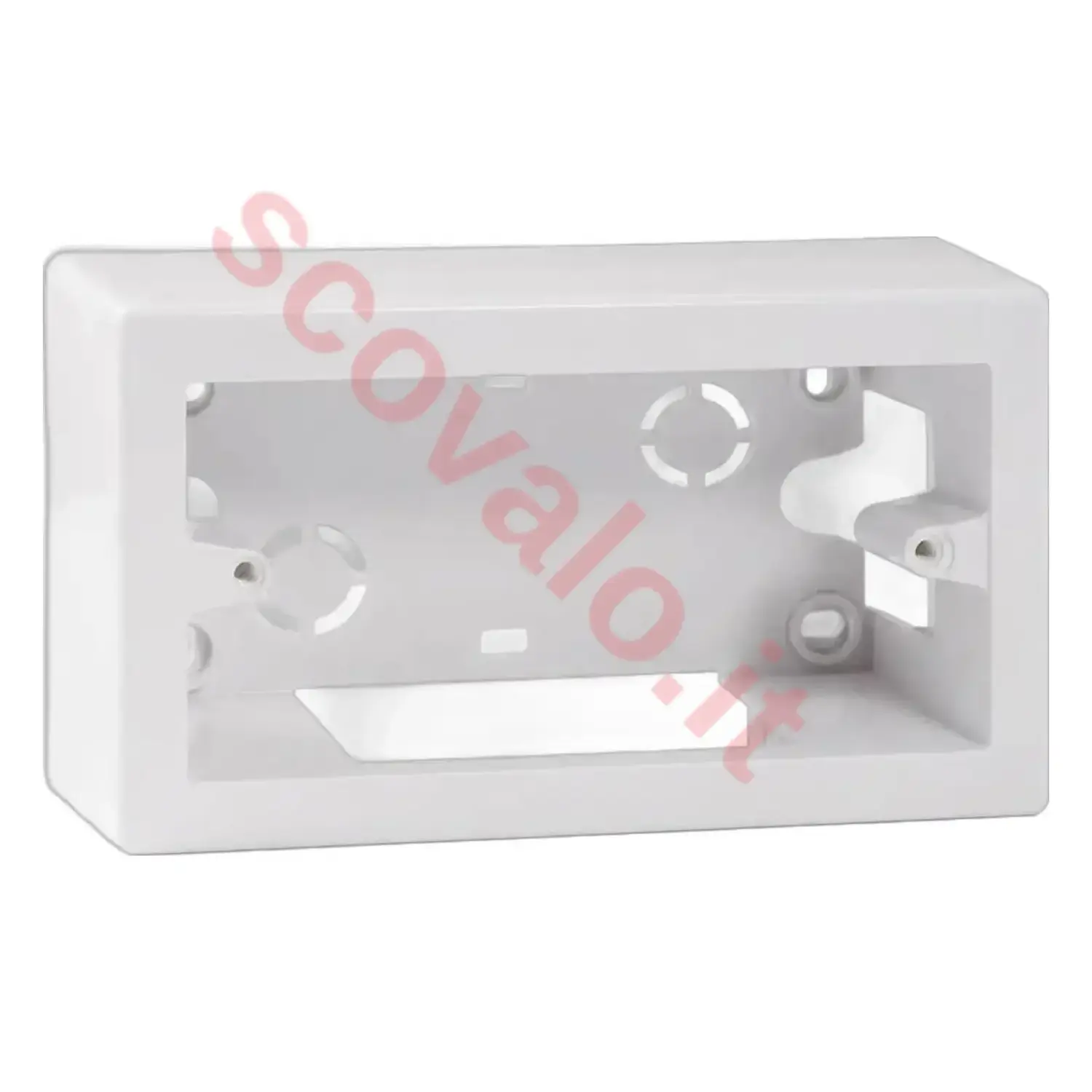 immagine Cassetta Elettrica 504 con 4 Fori per Canalina Esterno Bianca Parete
