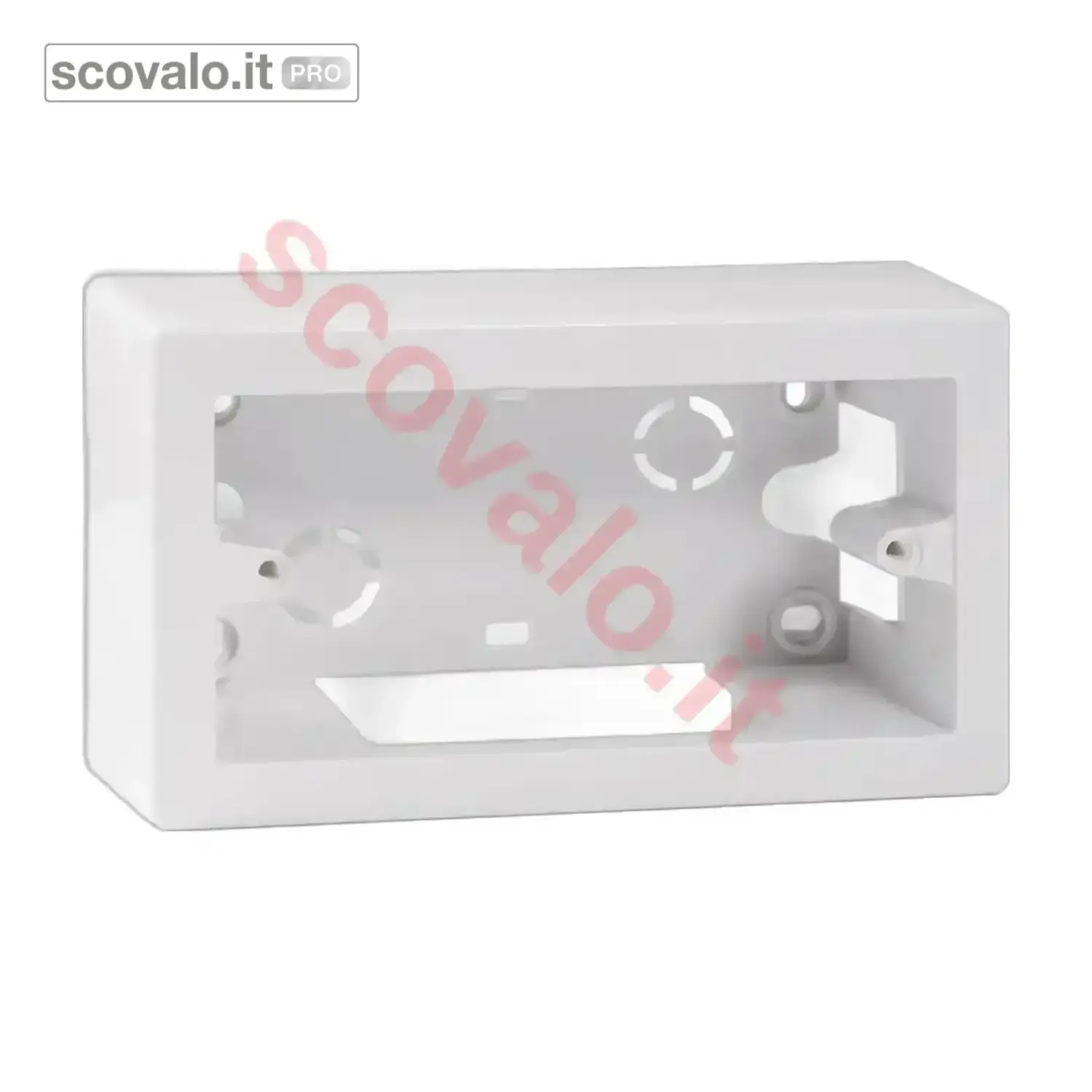 immagine del prodotto Cassetta Elettrica 504 con 4 Fori per Canalina Esterno Bianca Parete