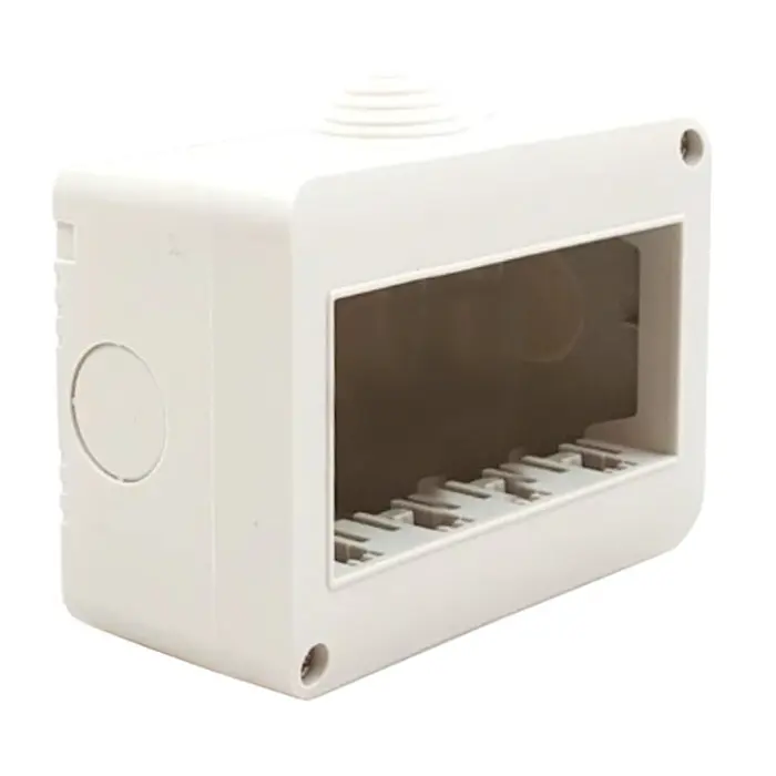 immagine cassetta elettrica portafrutti compatibile bticino matix da parete 4 fori