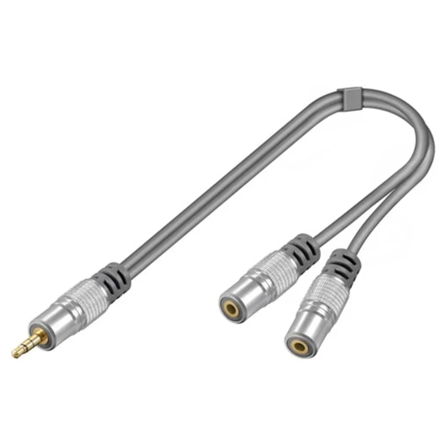 immagine del prodotto sdoppiatore cavo audio jack stereo 3.5 mm placcato in oro 15 cm