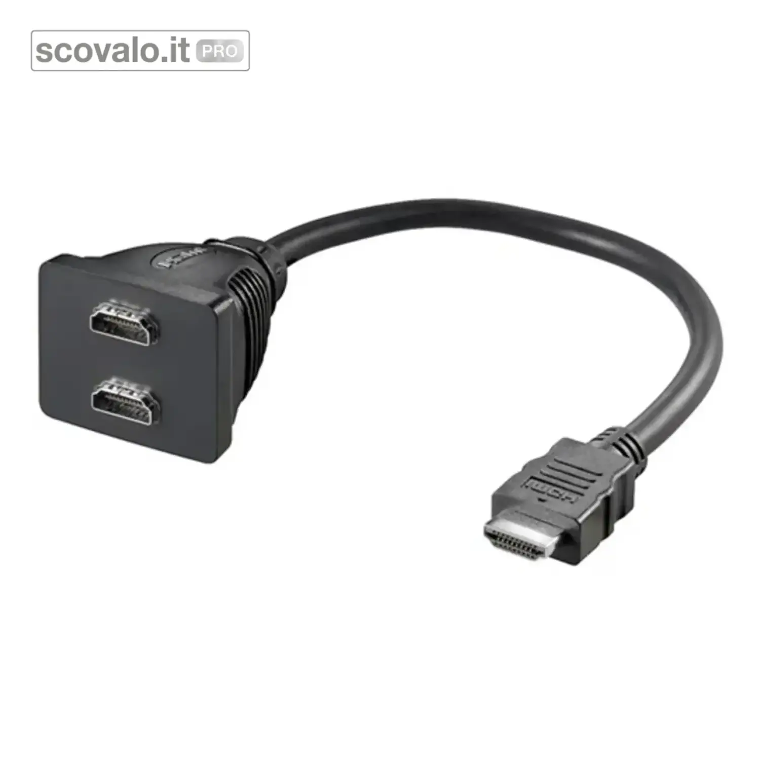 immagine del prodotto Sdoppiatore HDMI 1 Maschio a 2 Femmina 19 Pin Cavo 20cm Nero
