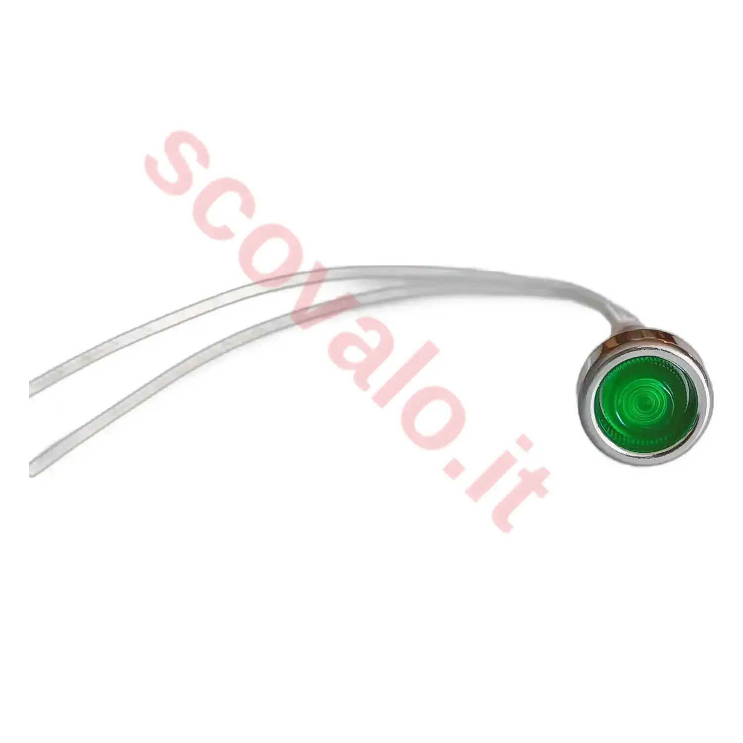 immagine del prodotto segnalatore lampada spia neon incasso foro 10mm 24 volt luce verde