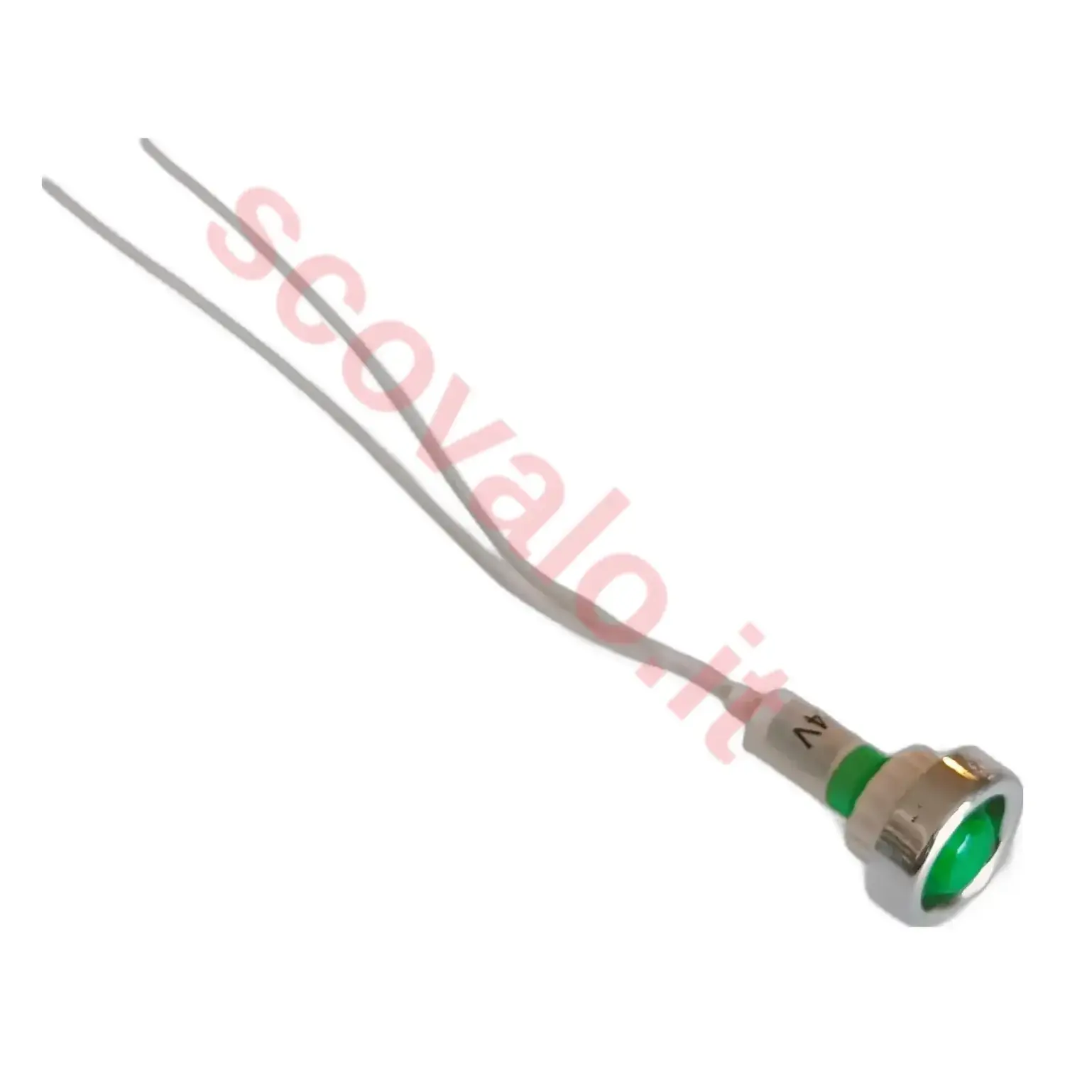 immagine segnalatore lampada spia neon incasso foro 10mm 24 volt luce verde