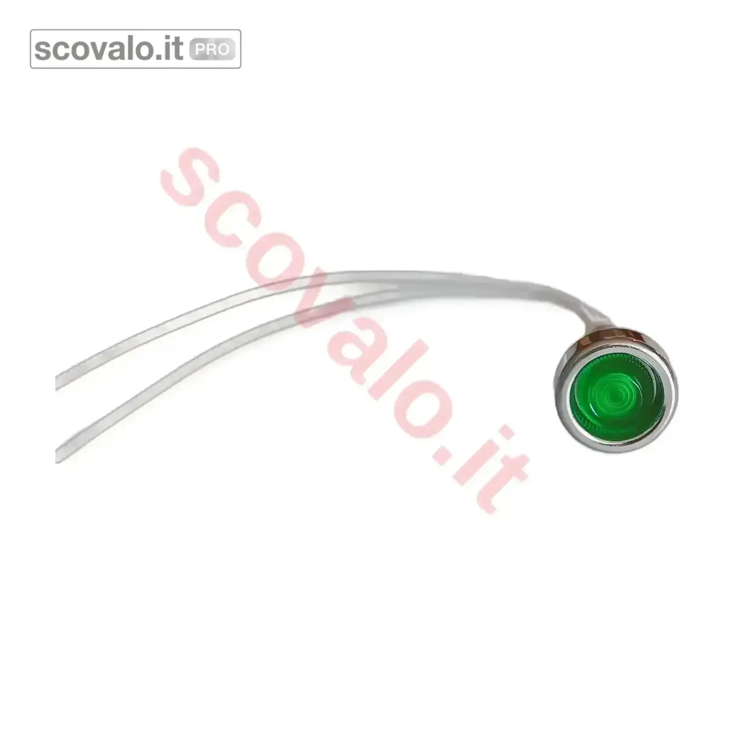 immagine del prodotto Spia Segnalatore Verde 24V Incasso Foro 10mm Ghiera M10 Lampada LED