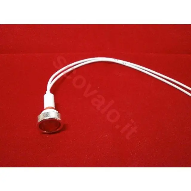immagine del prodotto segnalatore lampada spia con ghiera da quadro rossa bianco 12 volt var 040860r