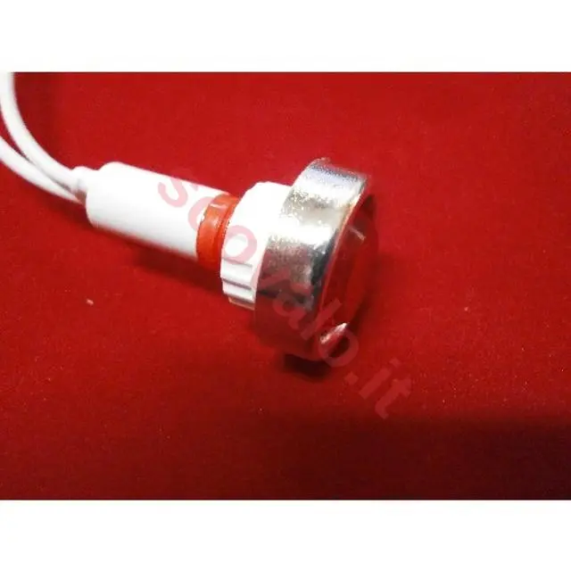 immagine segnalatore lampada spia con ghiera da quadro rossa bianco 12 volt var 040860r