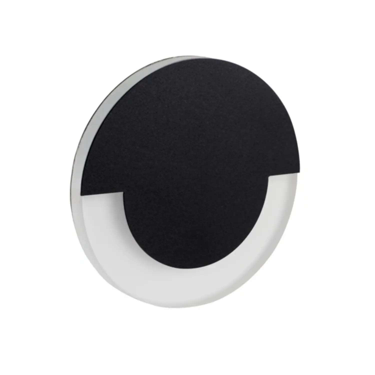 immagine segnapasso a led sola incasso 0,80 watt 12 volt bianco naturale nero interno foro 60 mm