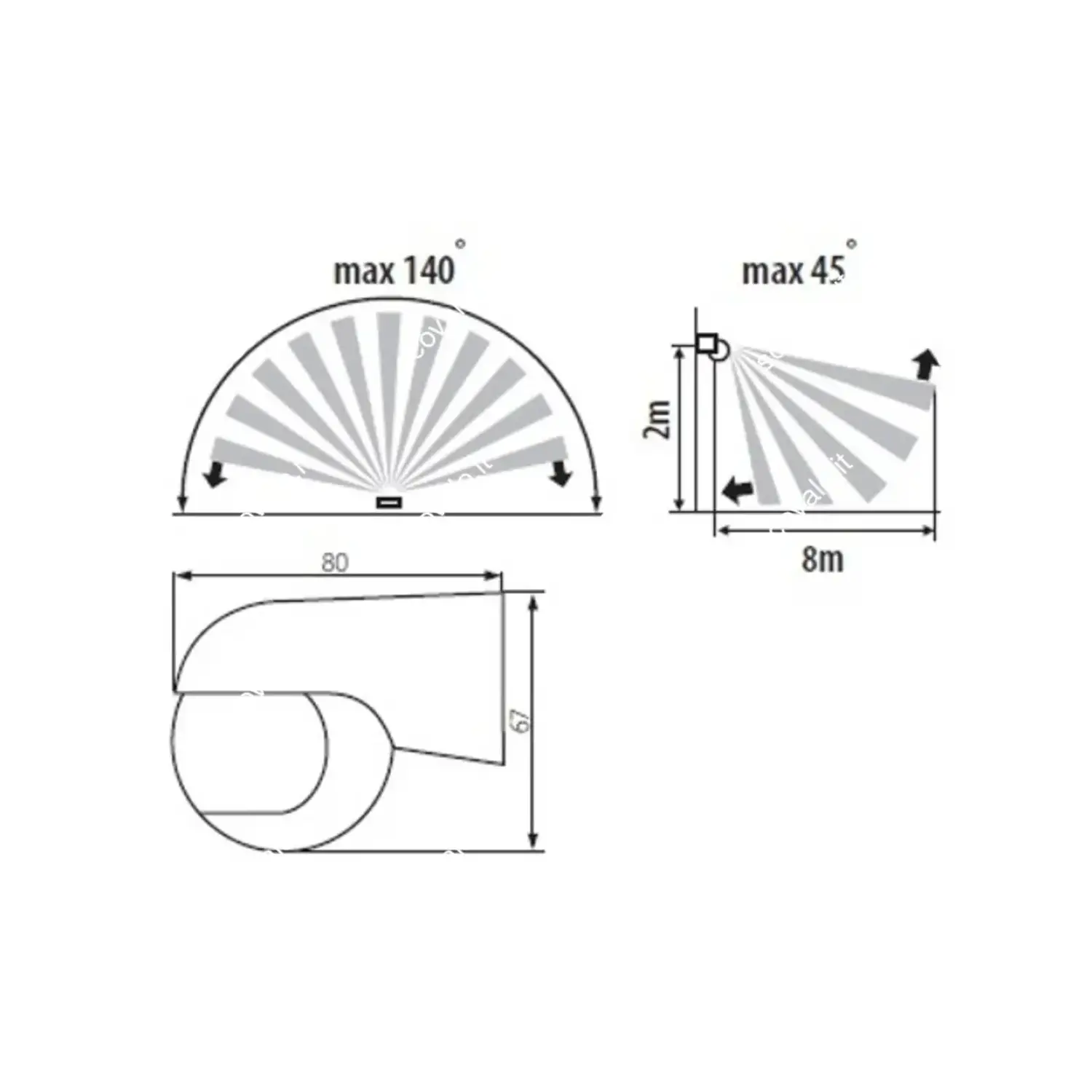 immagine sensore rilevatore di movimento crepuscolare da parete IP44