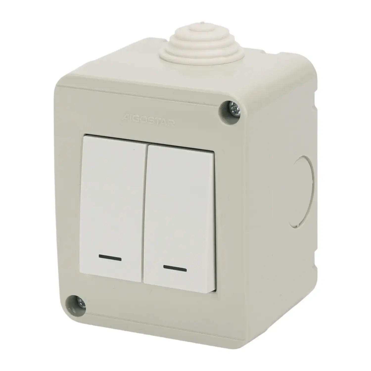 immagine del prodotto Serie italiana AVP, interruttore da parete esterno, bianco-grigio (2X interruttore singolo)