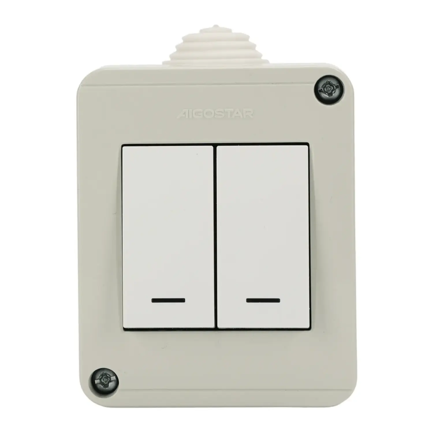 immagine Serie italiana AVP, interruttore da parete esterno, bianco-grigio (2X interruttore singolo)