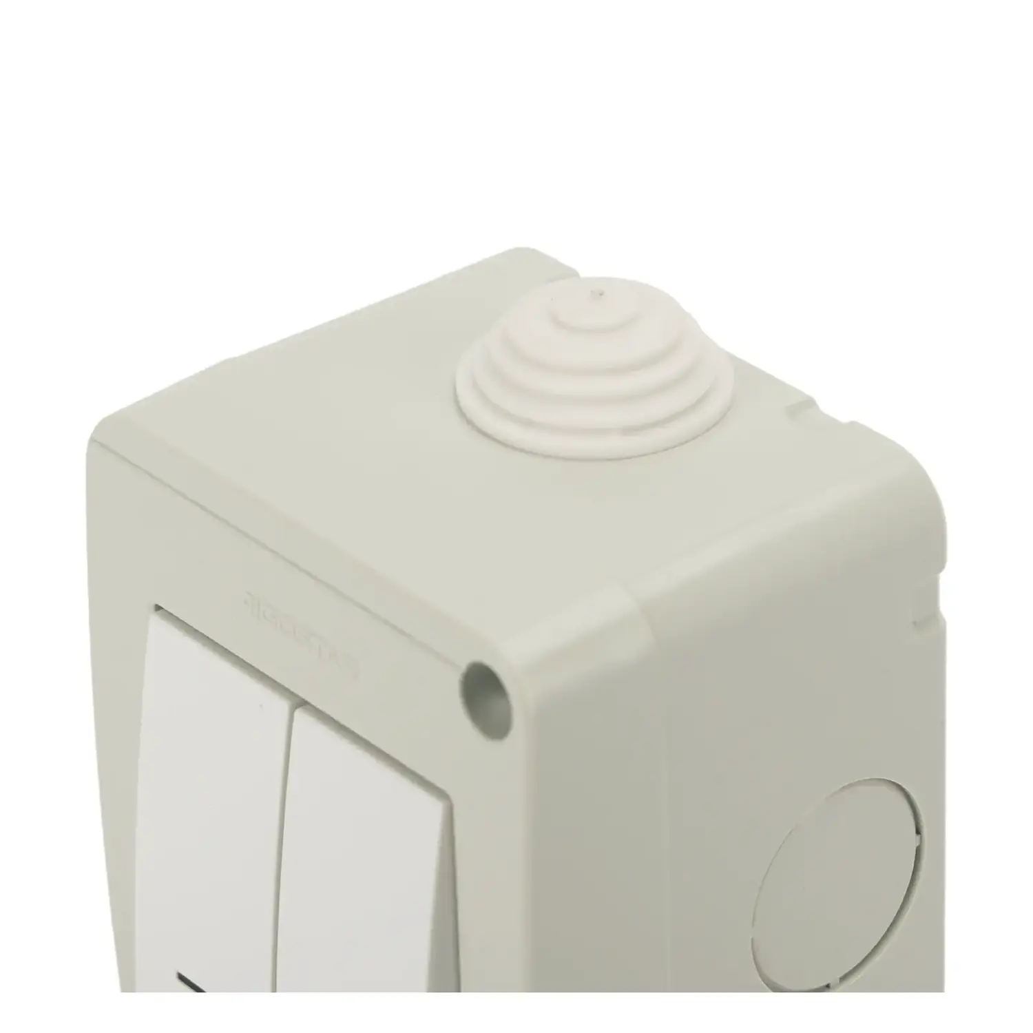 immagine Serie italiana AVP, interruttore da parete esterno, bianco-grigio (2X interruttore singolo)