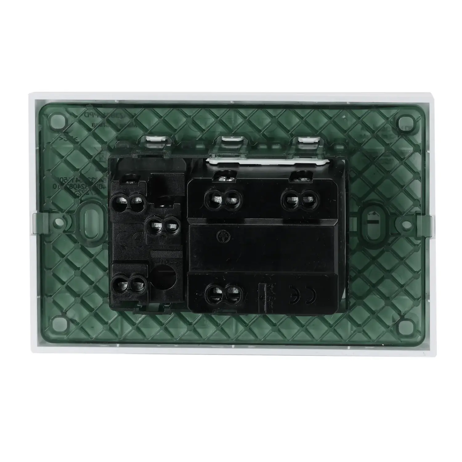 immagine Serie italiana AVP, interruttore e presa da parete a incasso, bianca (interruttore deviato + presa P40) bianco